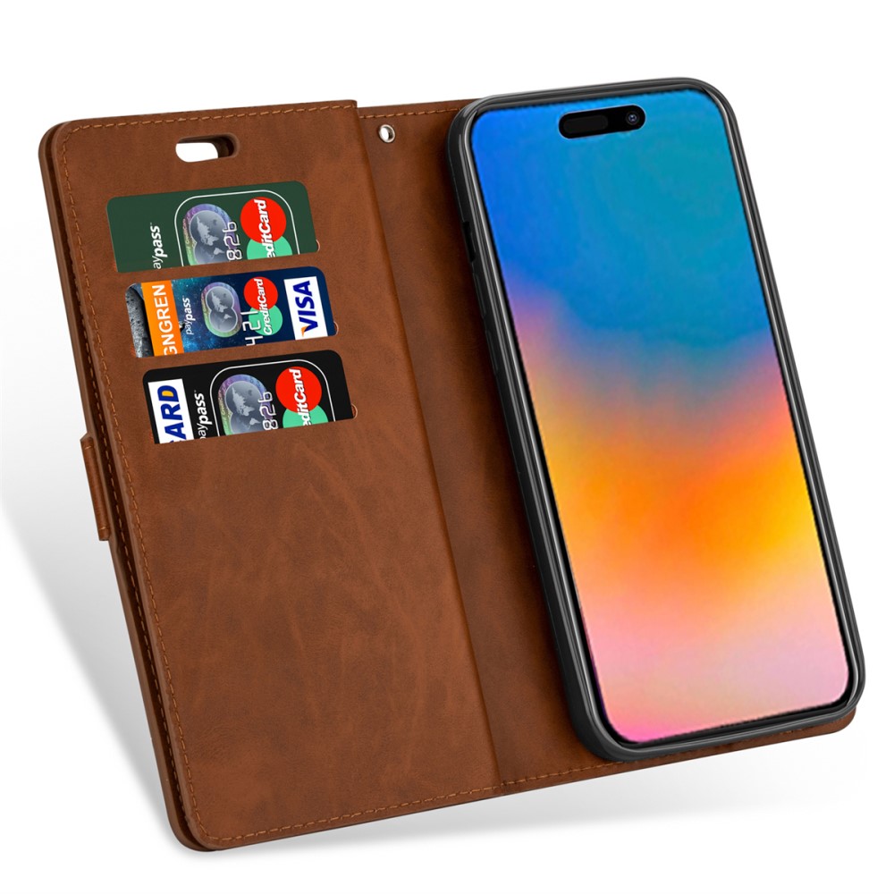  iPhone 15 Plus Multifunktionellt Fodral Brun