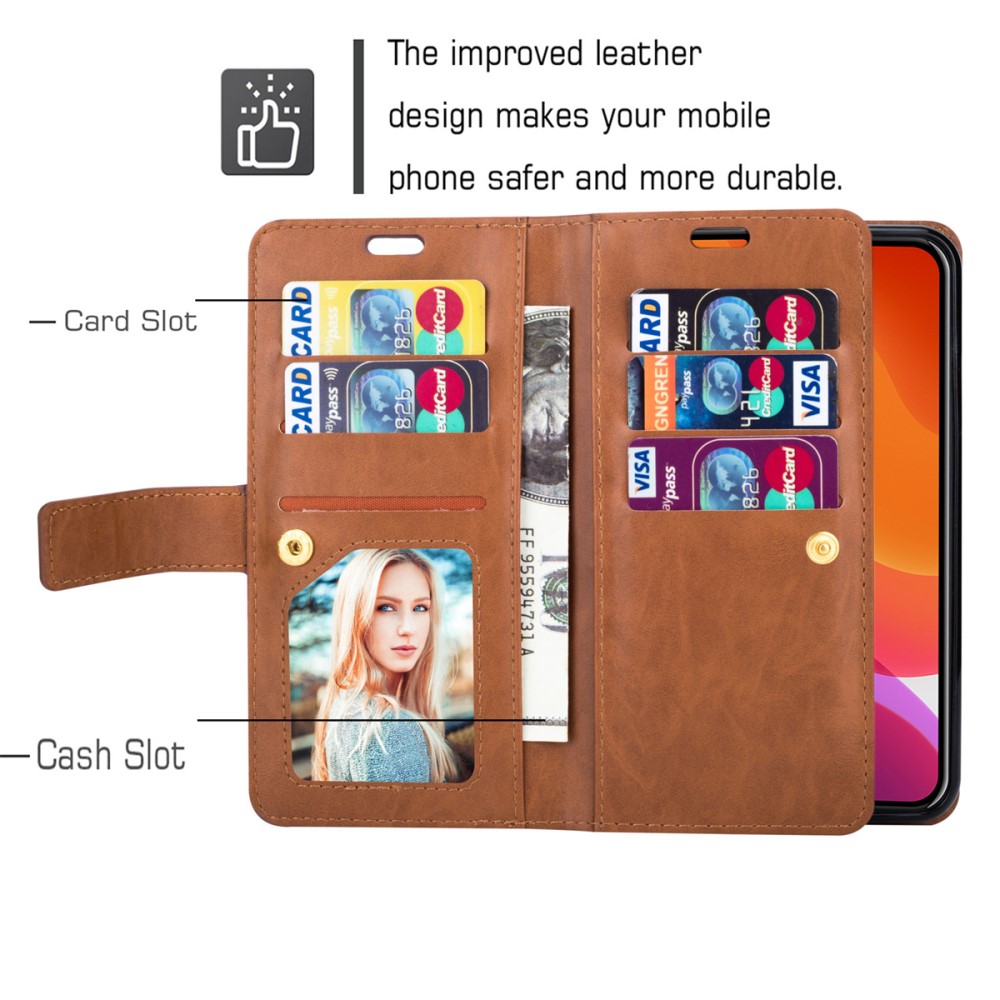  iPhone 15 Plus Multifunktionellt Fodral Brun