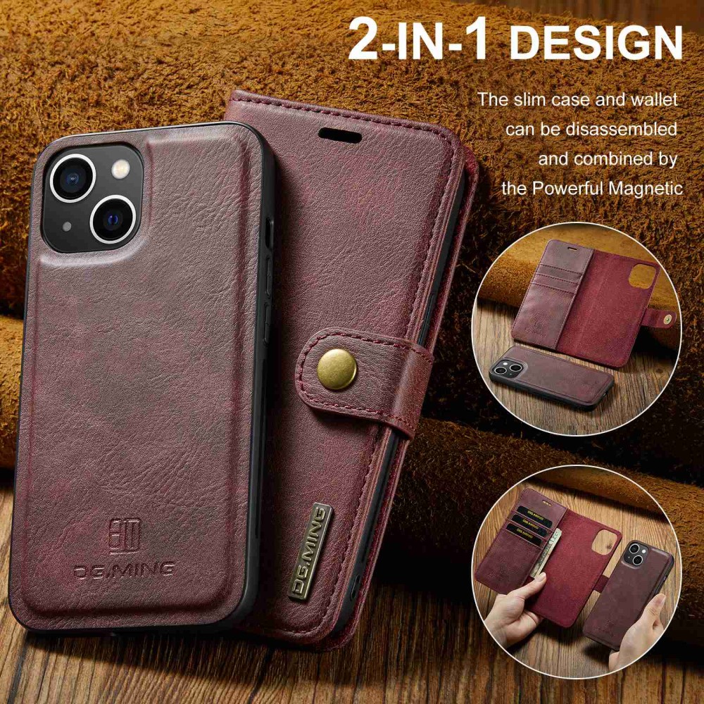 DG.MING DG.MING iPhone 15 Plus 2in1 Magnet Fodral / Skal Röd