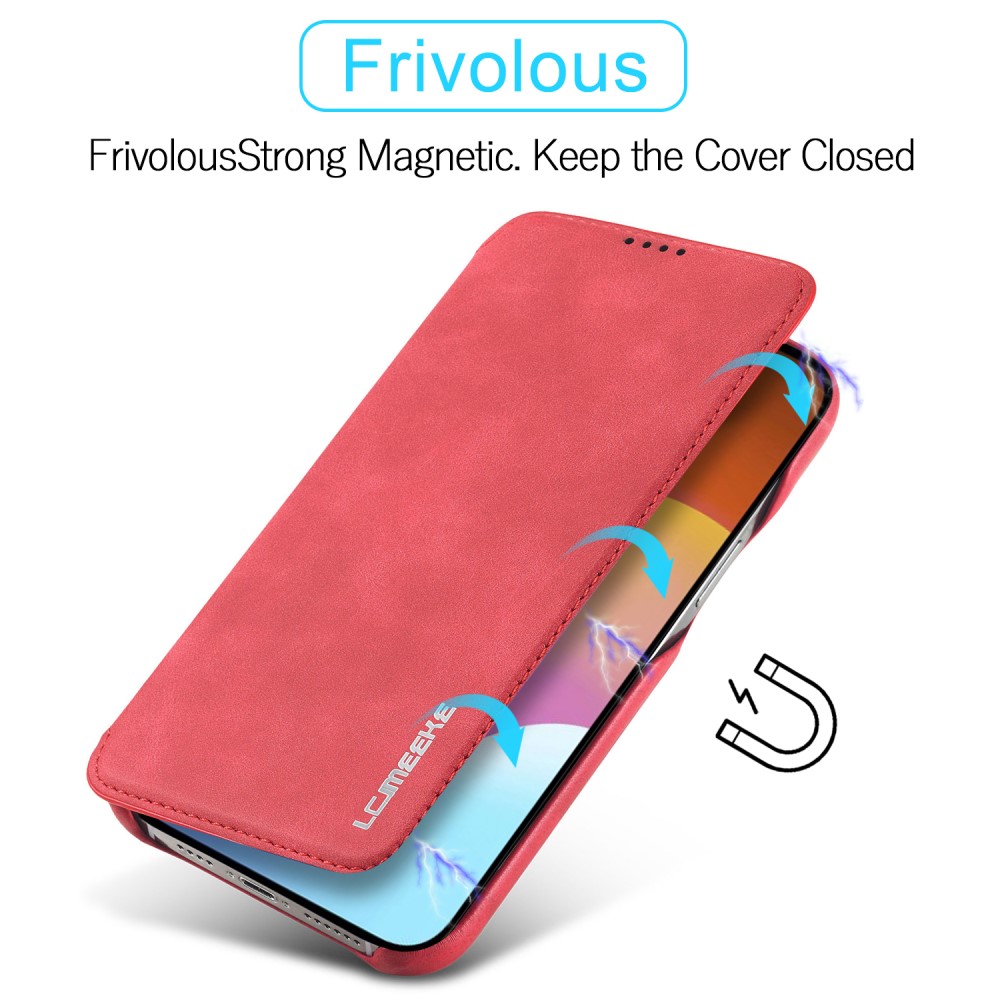 LC.IMEEKE LC.IMEEKE iPhone 15 Plus Fodral Slim Flip Röd