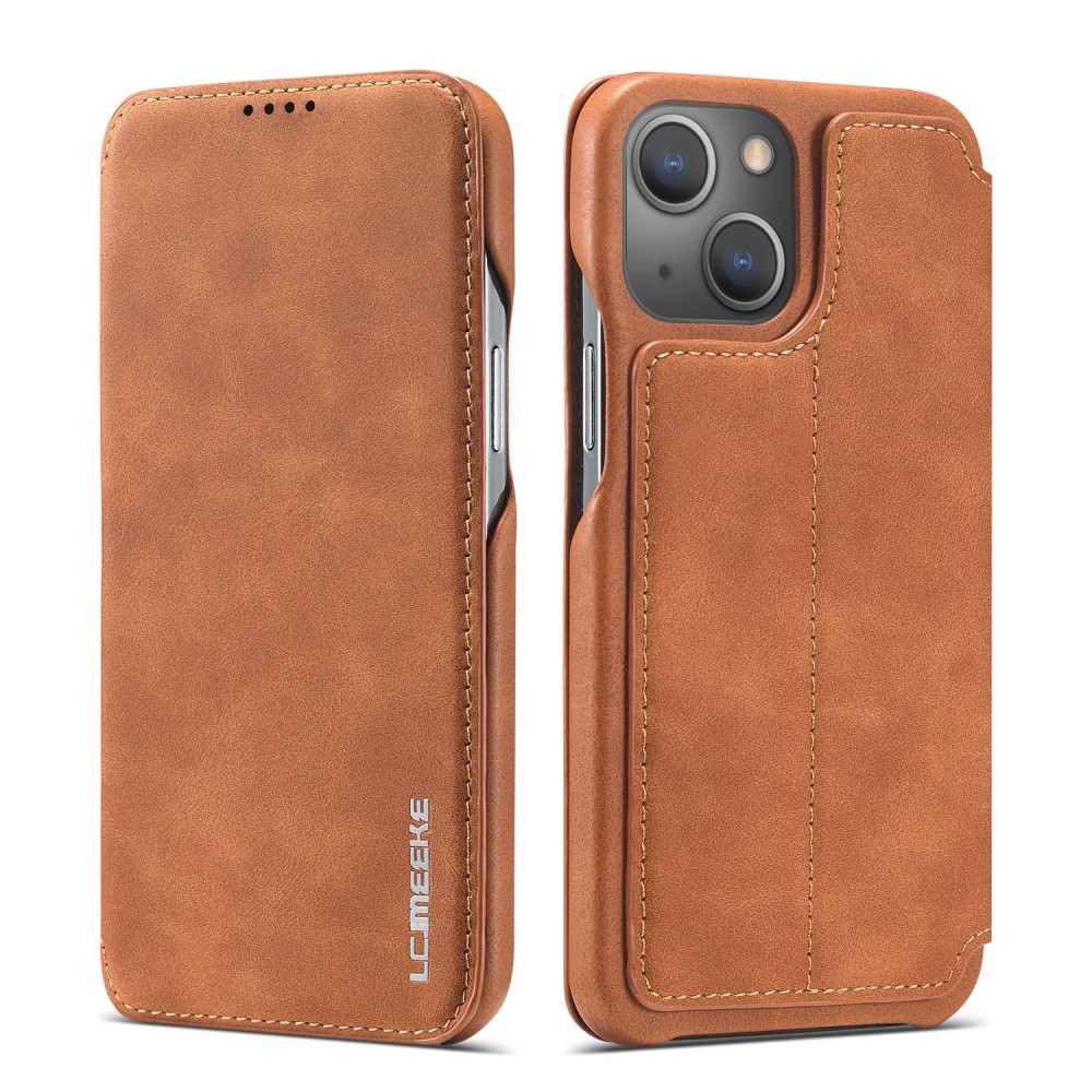 LC.IMEEKE LC.IMEEKE iPhone 15 Plus Fodral Slim Flip Ljus Brun
