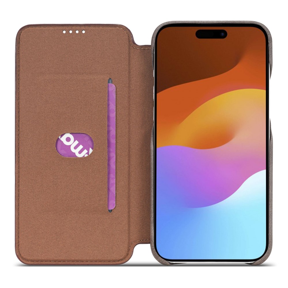 LC.IMEEKE LC.IMEEKE iPhone 15 Plus Fodral Slim Flip Brun
