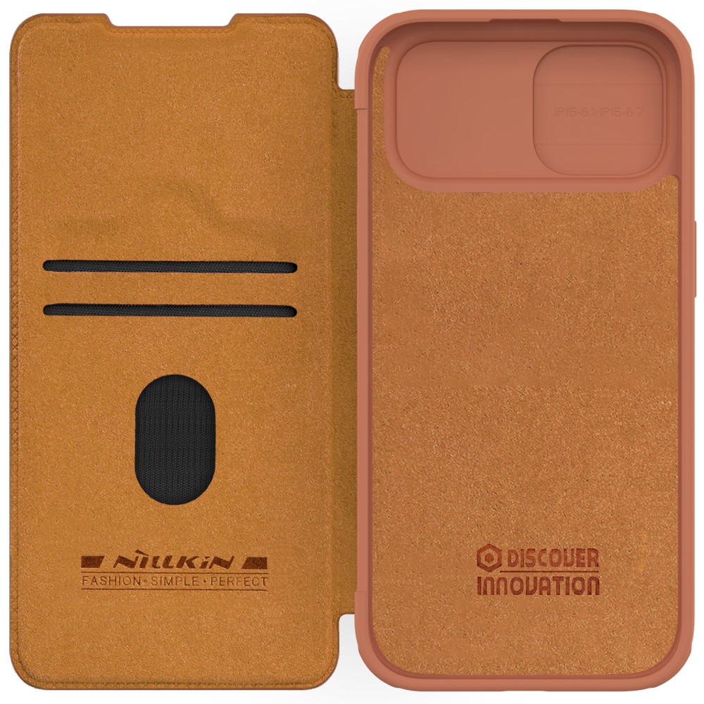 NILLKIN NILLKIN iPhone 15 Plus Fodral Qin CamShield Brun