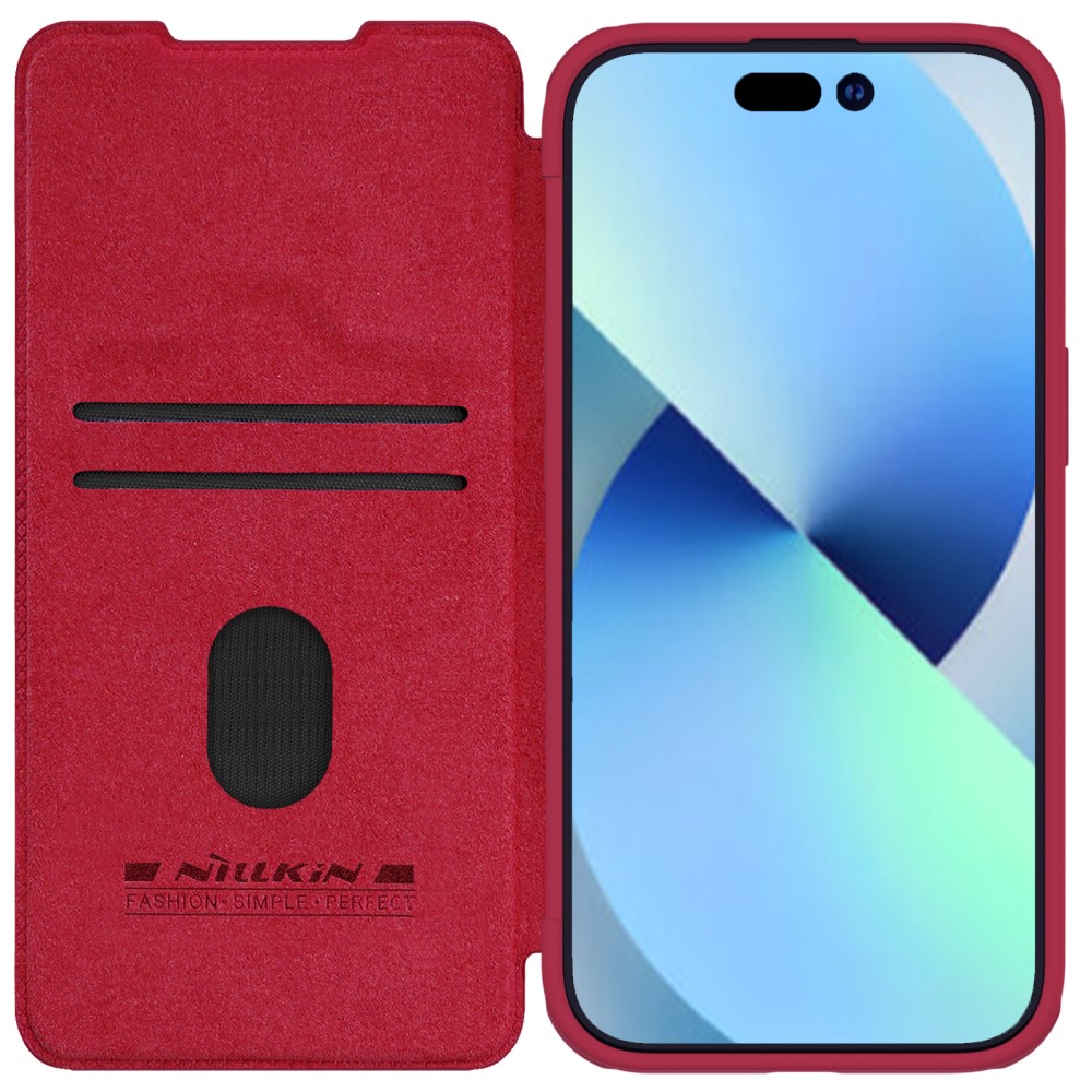 NILLKIN NILLKIN iPhone 15 Plus Fodral Qin CamShield Röd