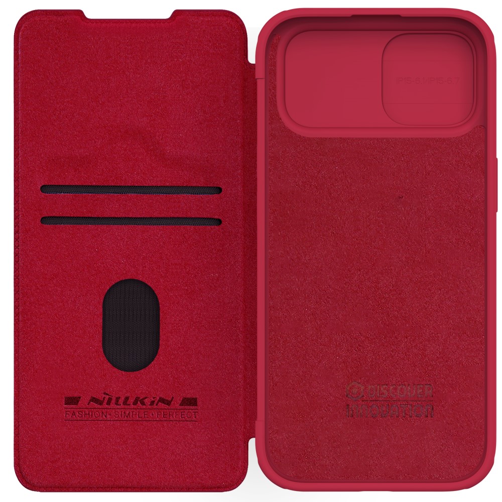 NILLKIN NILLKIN iPhone 15 Plus Fodral Qin CamShield Röd