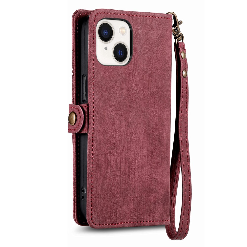  iPhone 15 Plus Fodral Geometri Med Snodd Röd