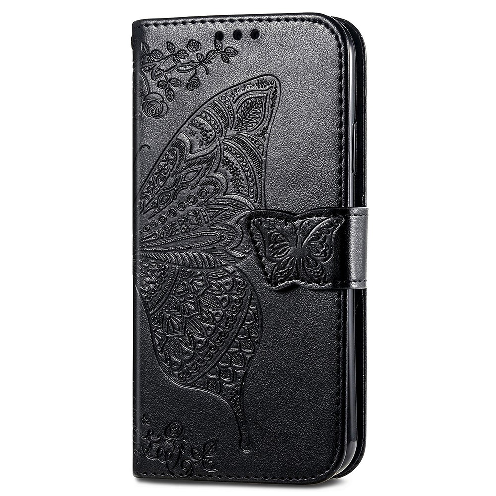  iPhone 15 Plus Fodral Med Fjäril Tryck Svart