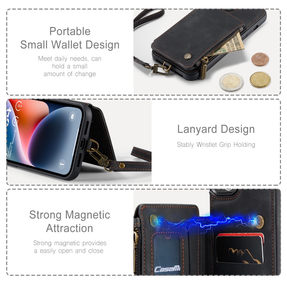 CASEME CASEME iPhone 15 Plus Skal RFID Med Plånbok Svart