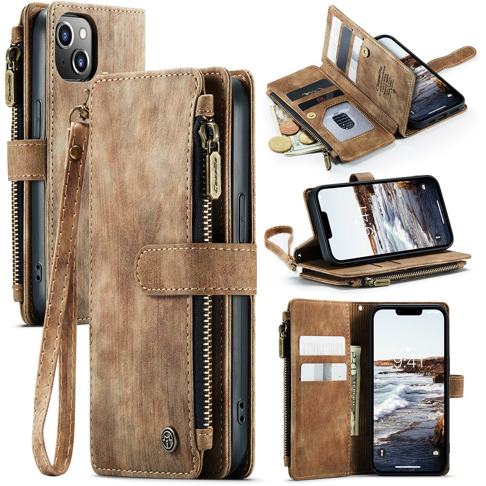 CASEME CASEME iPhone 15 Plus Multifunktionellt Fodral Brun