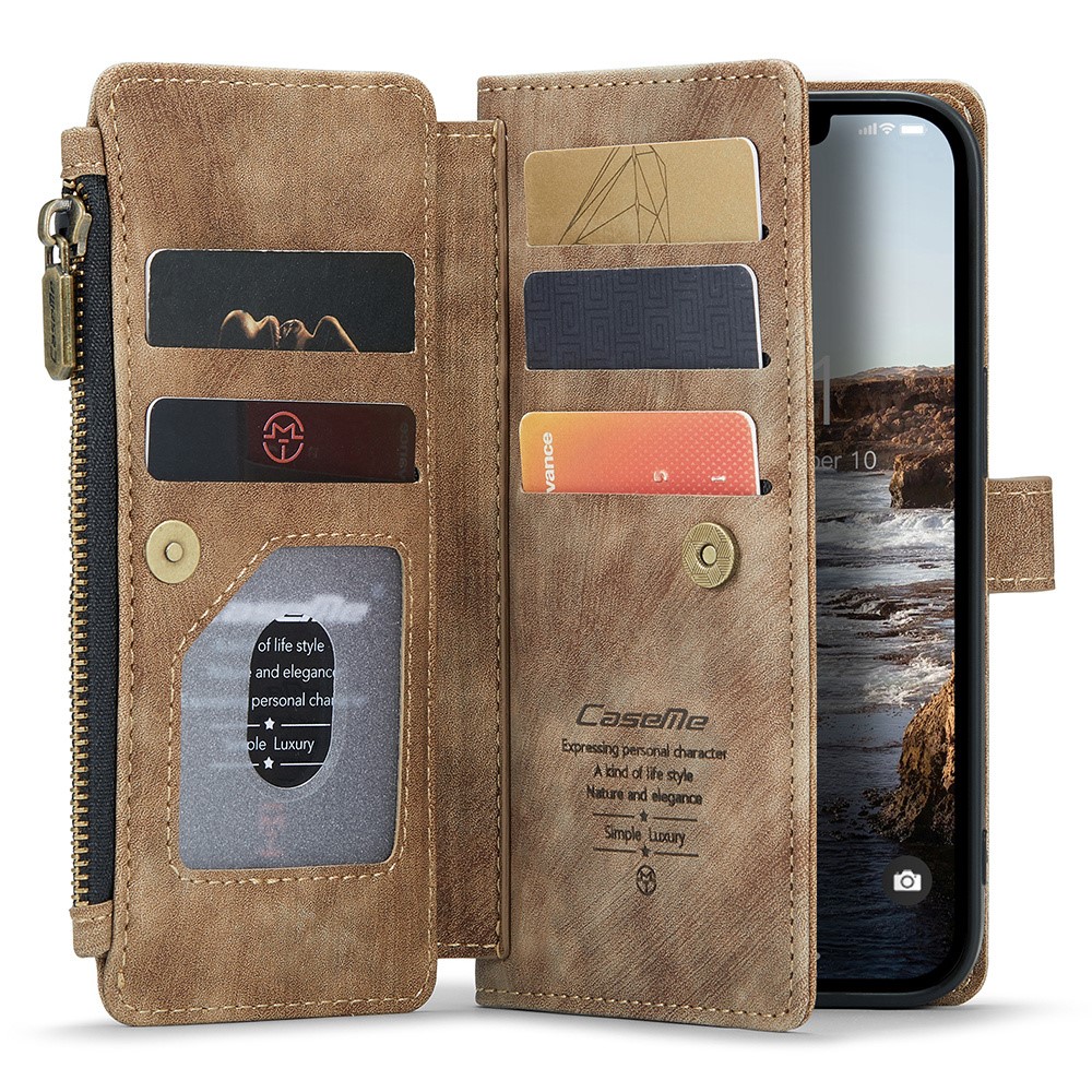 CASEME CASEME iPhone 15 Plus Multifunktionellt Fodral Brun