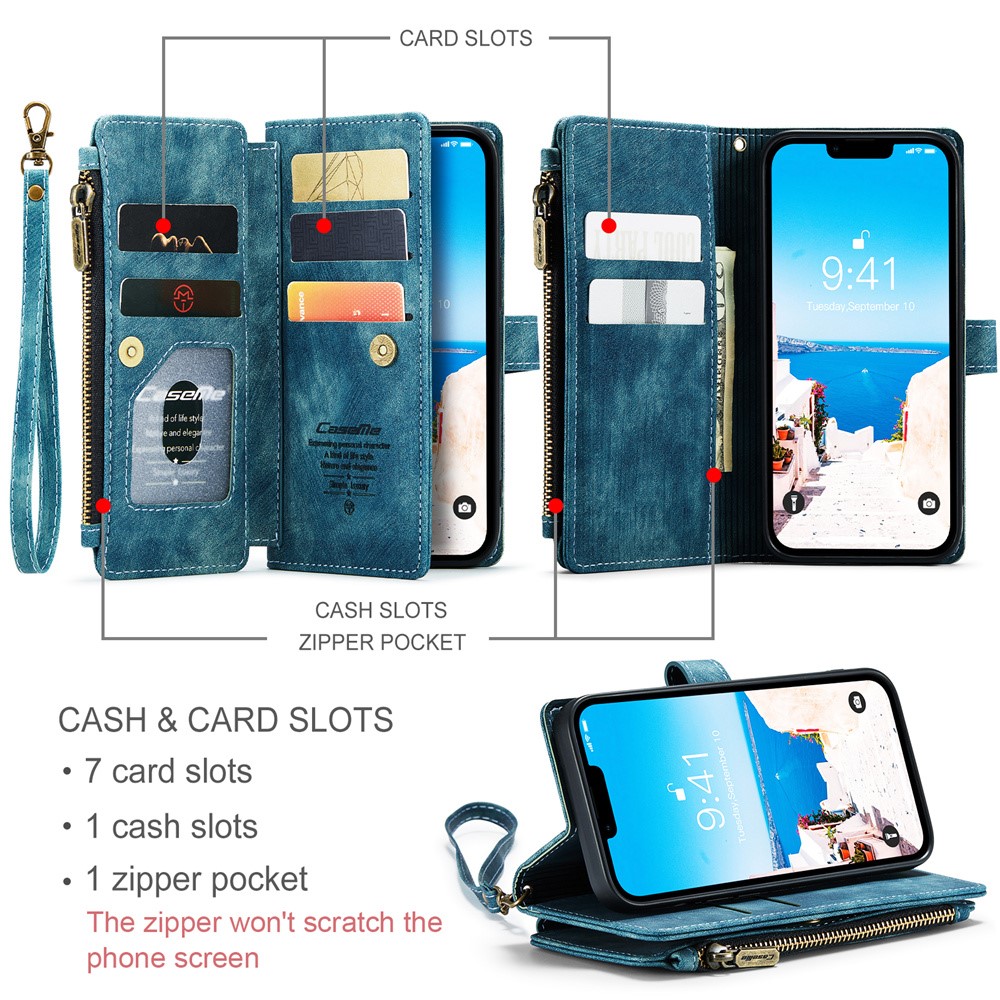CASEME CASEME iPhone 15 Plus Multifunktionellt Fodral Blå