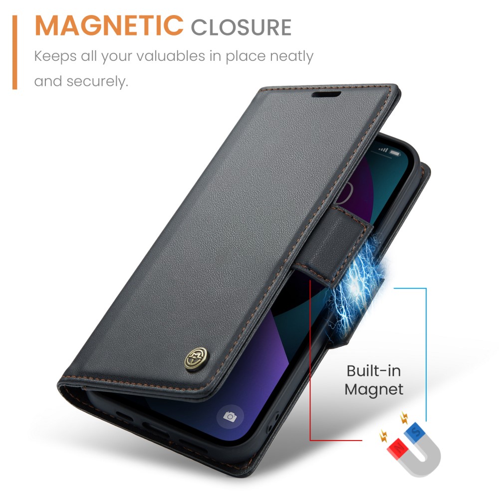 CASEME CASEME iPhone 15 Plus Fodral Läder RFID Svart