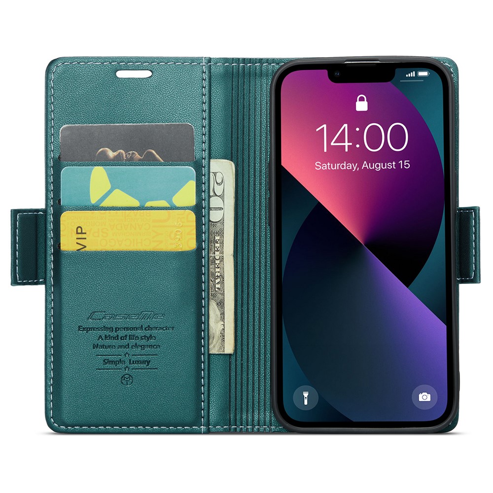 CASEME CASEME iPhone 15 Plus Fodral Läder RFID Grön