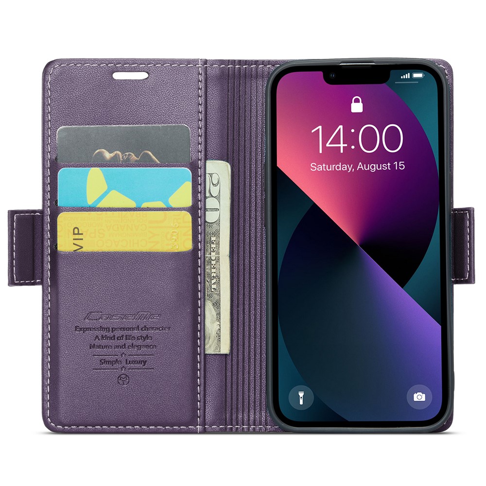 CASEME CASEME iPhone 15 Plus Fodral Läder RFID Lila