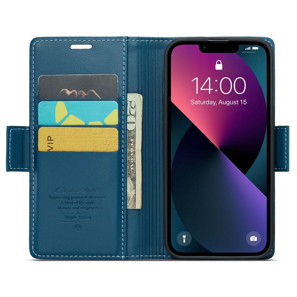 CASEME CASEME iPhone 15 Plus Fodral Läder RFID Blå