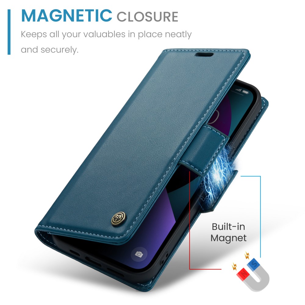 CASEME CASEME iPhone 15 Plus Fodral Läder RFID Blå