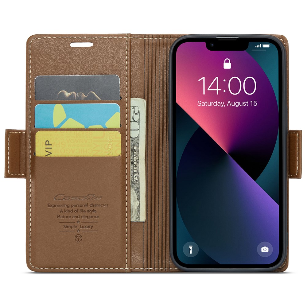 CASEME CASEME iPhone 15 Plus Fodral Läder RFID Brun