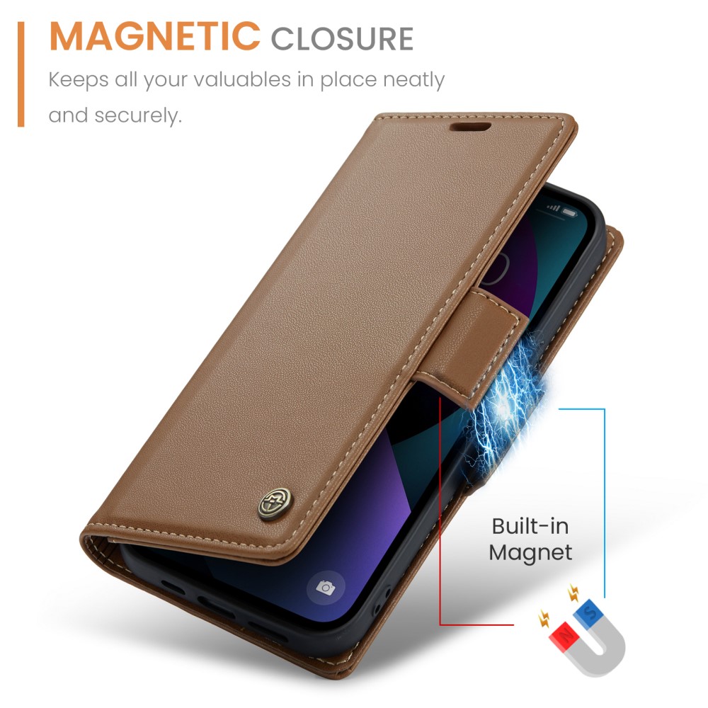 CASEME CASEME iPhone 15 Plus Fodral Läder RFID Brun