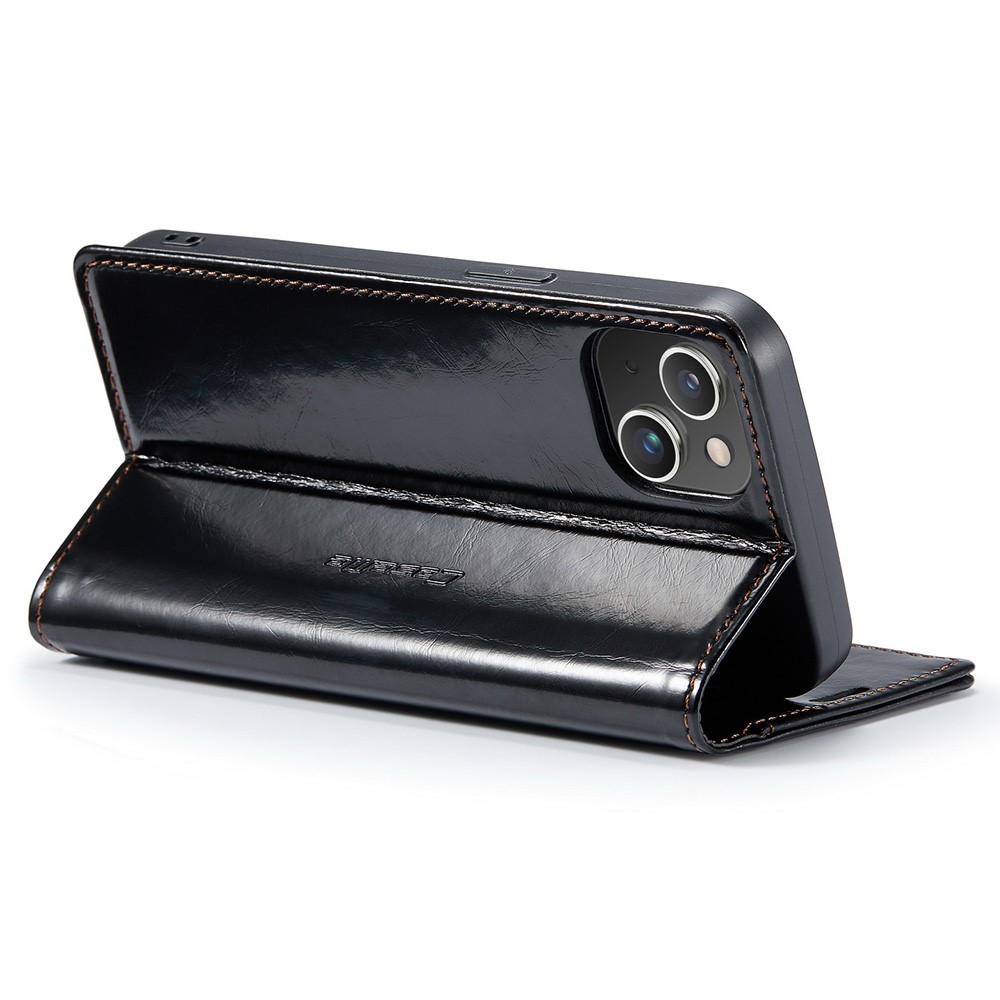 CASEME CASEME iPhone 15 Plus Fodral Oil Wax Flip Svart