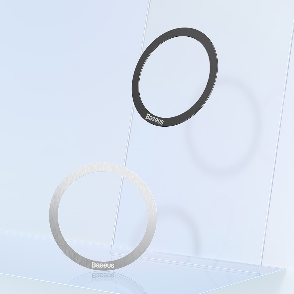 BASEUS Baseus 2-PACK Magnetisk MagSafe Ring Ultra Tunn Silver