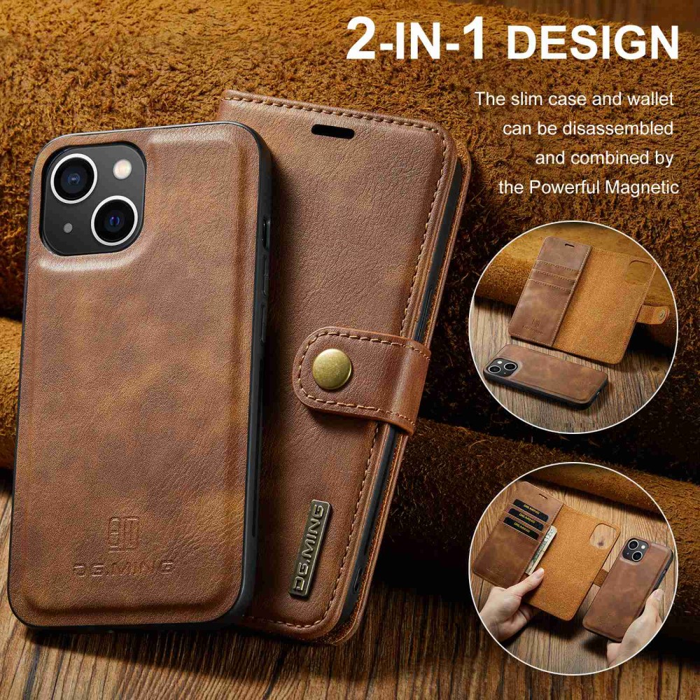 DG.MING DG.MING iPhone 15 2in1 Magnet Fodral / Skal Brun