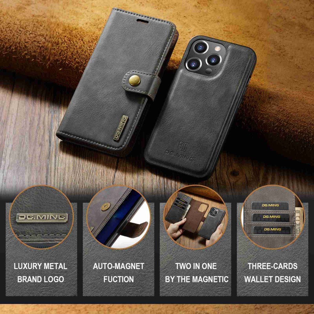 DG.MING DG.MING iPhone 15 Pro 2in1 Magnet Fodral / Skal Grå