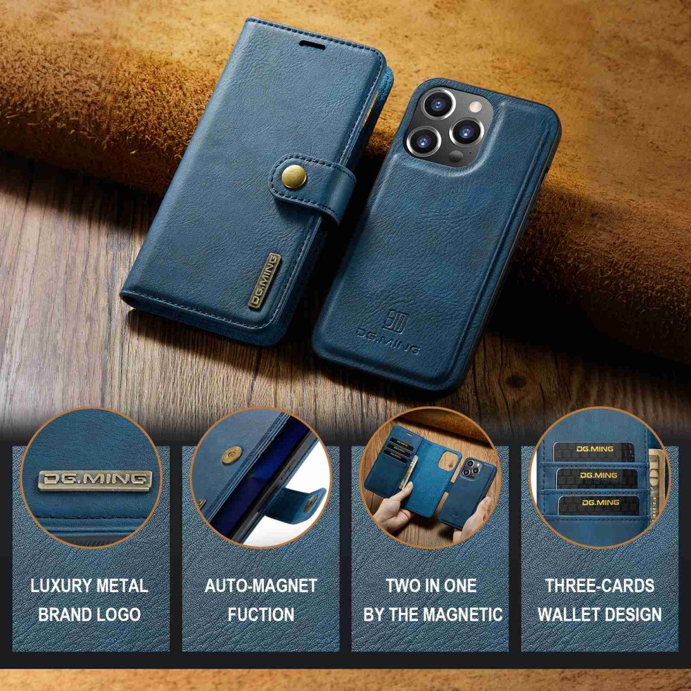 DG.MING DG.MING iPhone 15 Pro 2in1 Magnet Fodral / Skal Blå