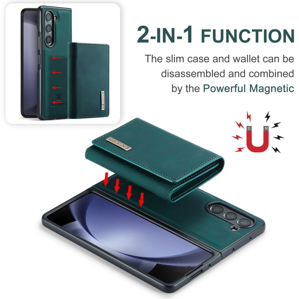 DG.MING DG.MING Galaxy Z Fold 5 Skal 2in1 Magnetisk Avtagbart Kortfack
