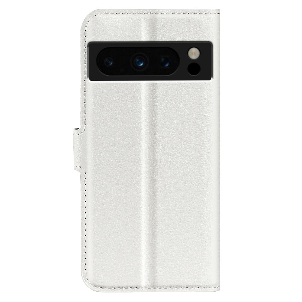  Google Pixel 8 Pro Fodral Litchi Textur Vit
