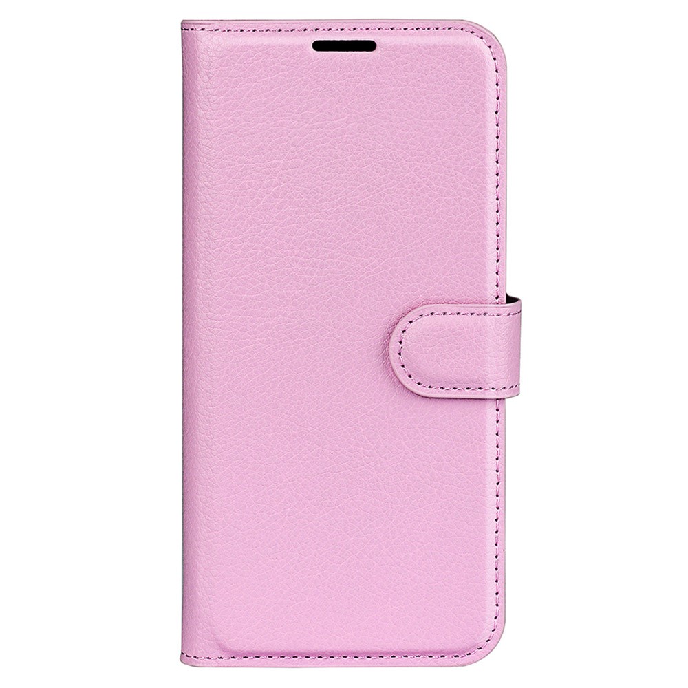  Google Pixel 8 Pro Fodral Litchi Textur Ljus Rosa