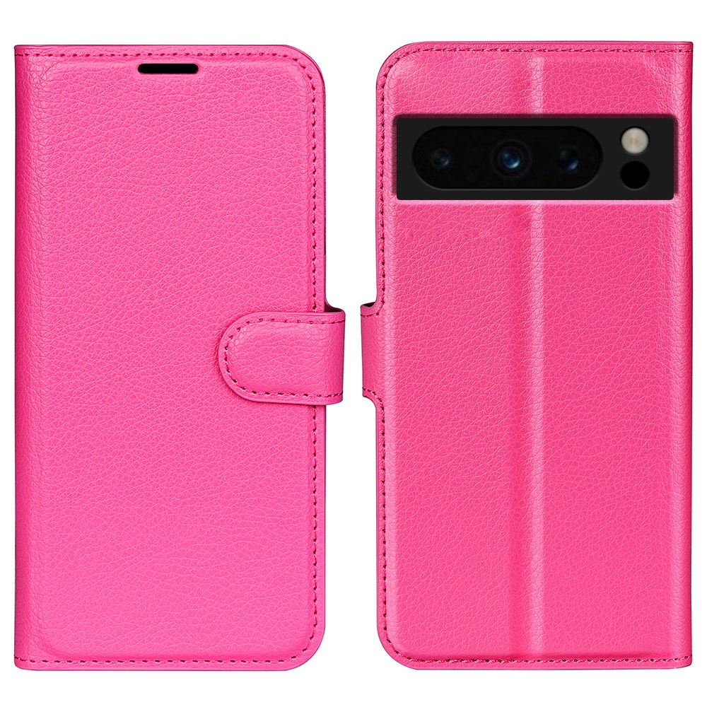  Google Pixel 8 Pro Fodral Litchi Textur Rosa