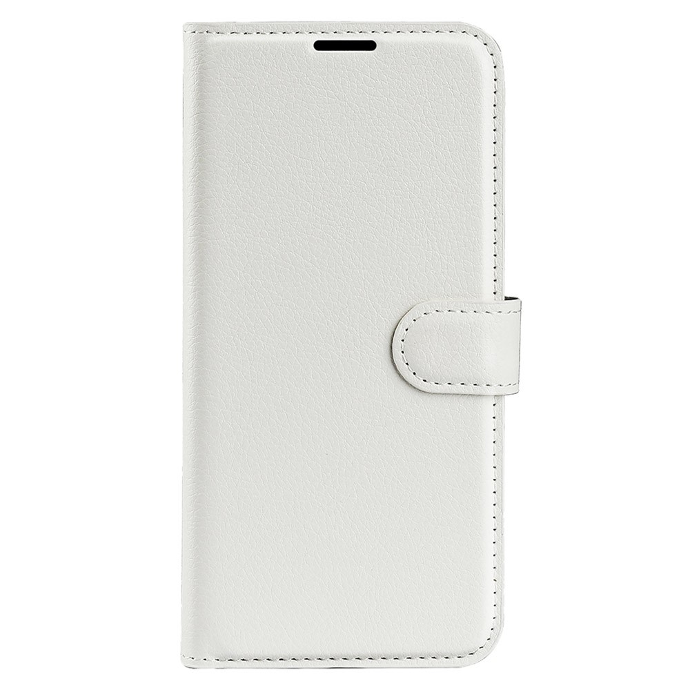  Google Pixel 8 Fodral Litchi Textur Vit