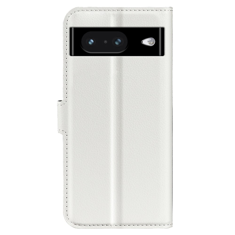  Google Pixel 8 Fodral Litchi Textur Vit