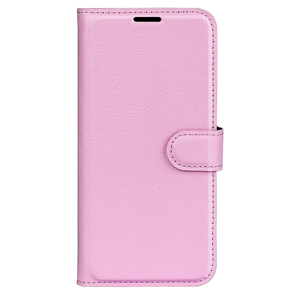  Google Pixel 8 Fodral Litchi Textur Ljus Rosa