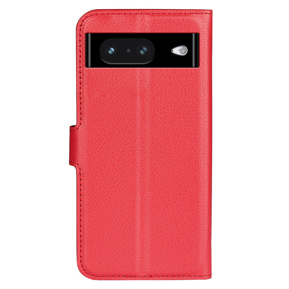  Google Pixel 8 Fodral Litchi Textur Röd
