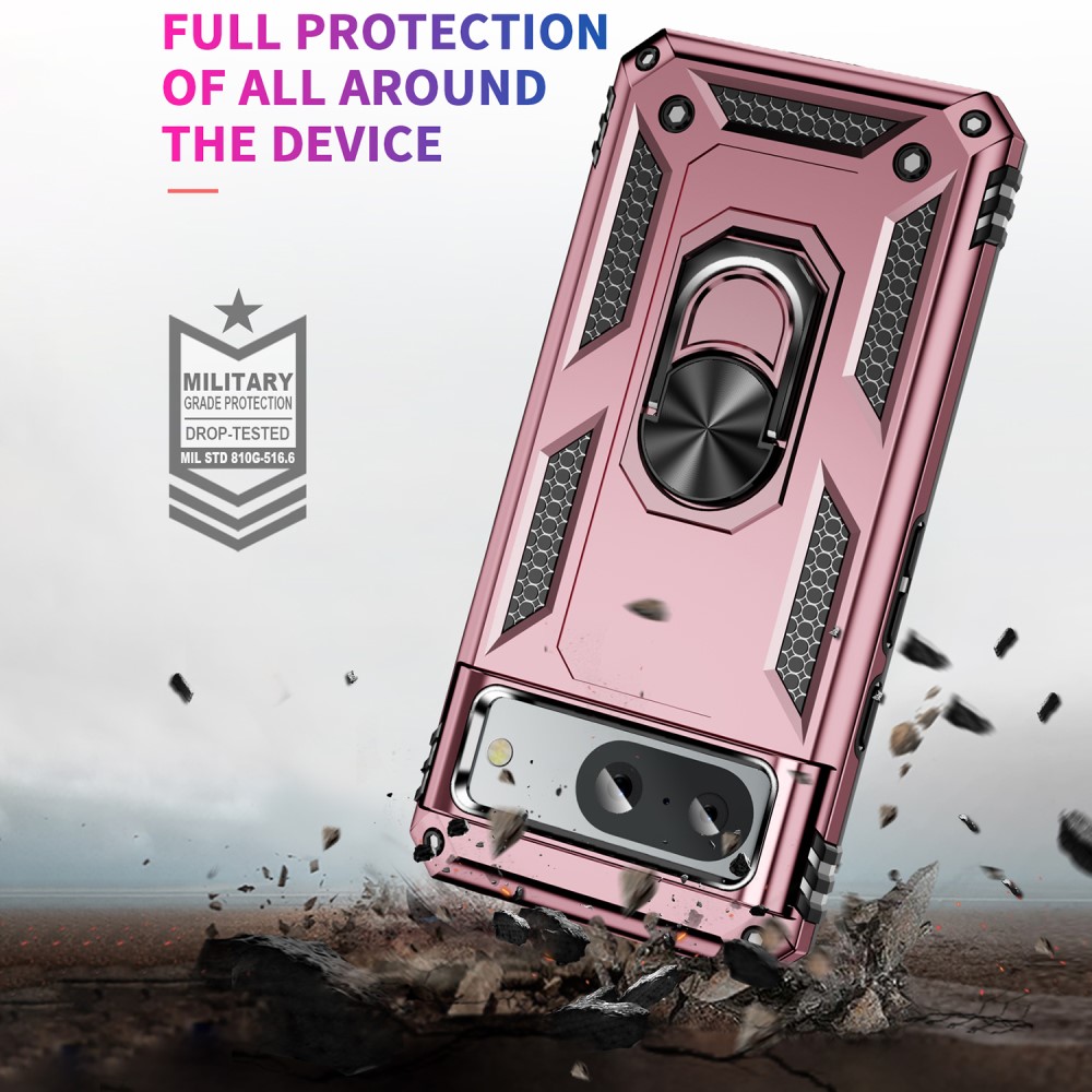  Google Pixel 8 Skal Armor Ring Hybrid Roséguld