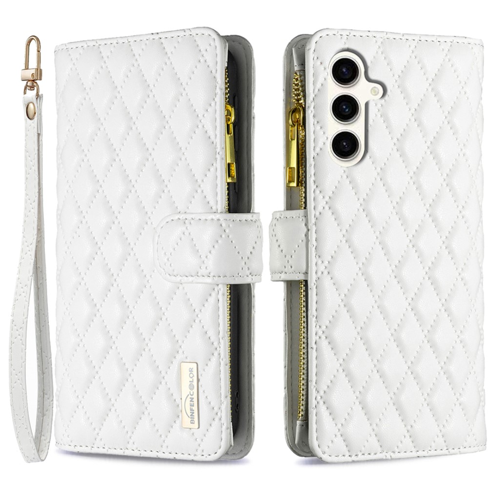 BINFEN BINFEN Galaxy S23 FE Fodral Diamond Multifunktionell Vit
