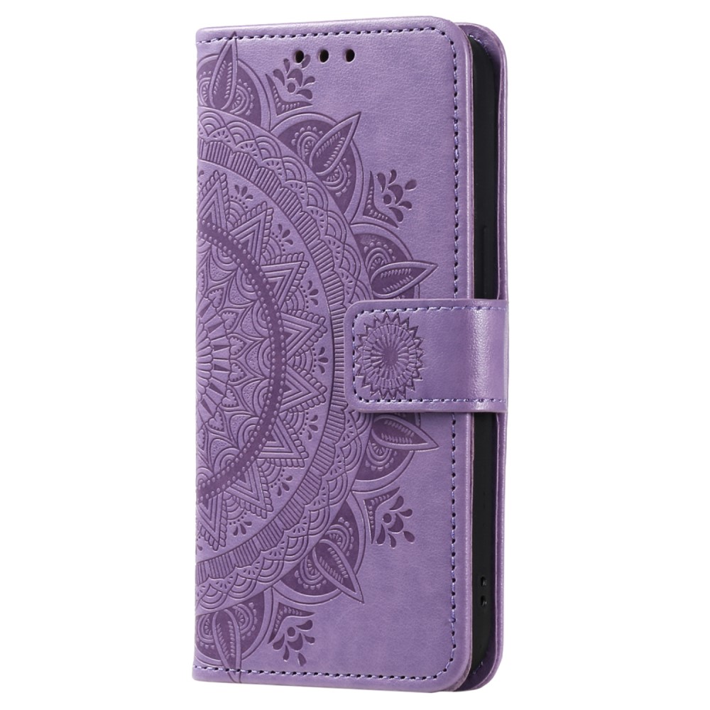  Samsung Galaxy S23 FE Fodral Mandala Läder Lila