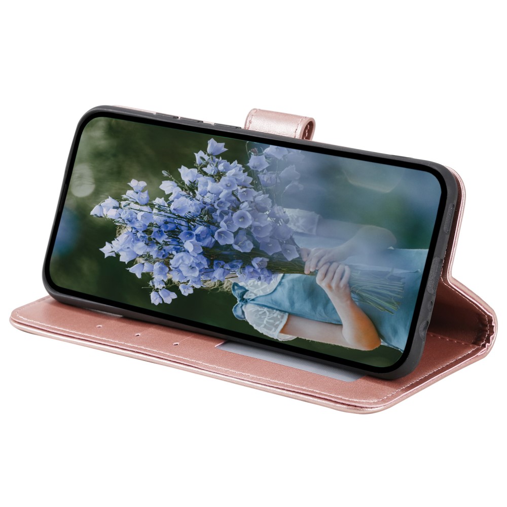  Samsung Galaxy S23 FE Fodral Mandala Läder Roséguld