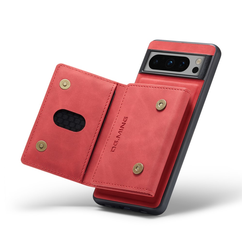DG.MING DG.MING Google Pixel 8 Pro Skal Med Magnetisk Plånbok Röd