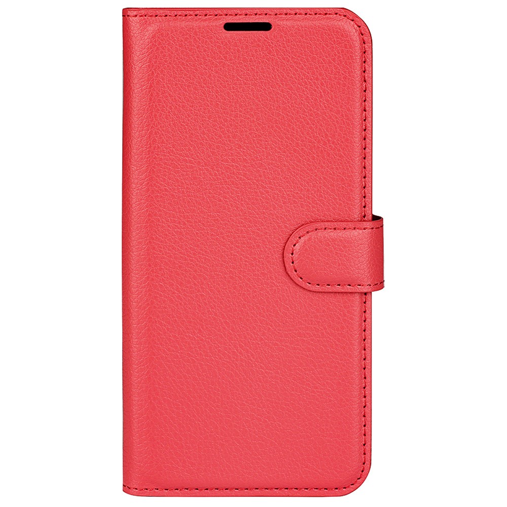  Samsung Galaxy S23 FE Fodral Litchi Textur Röd