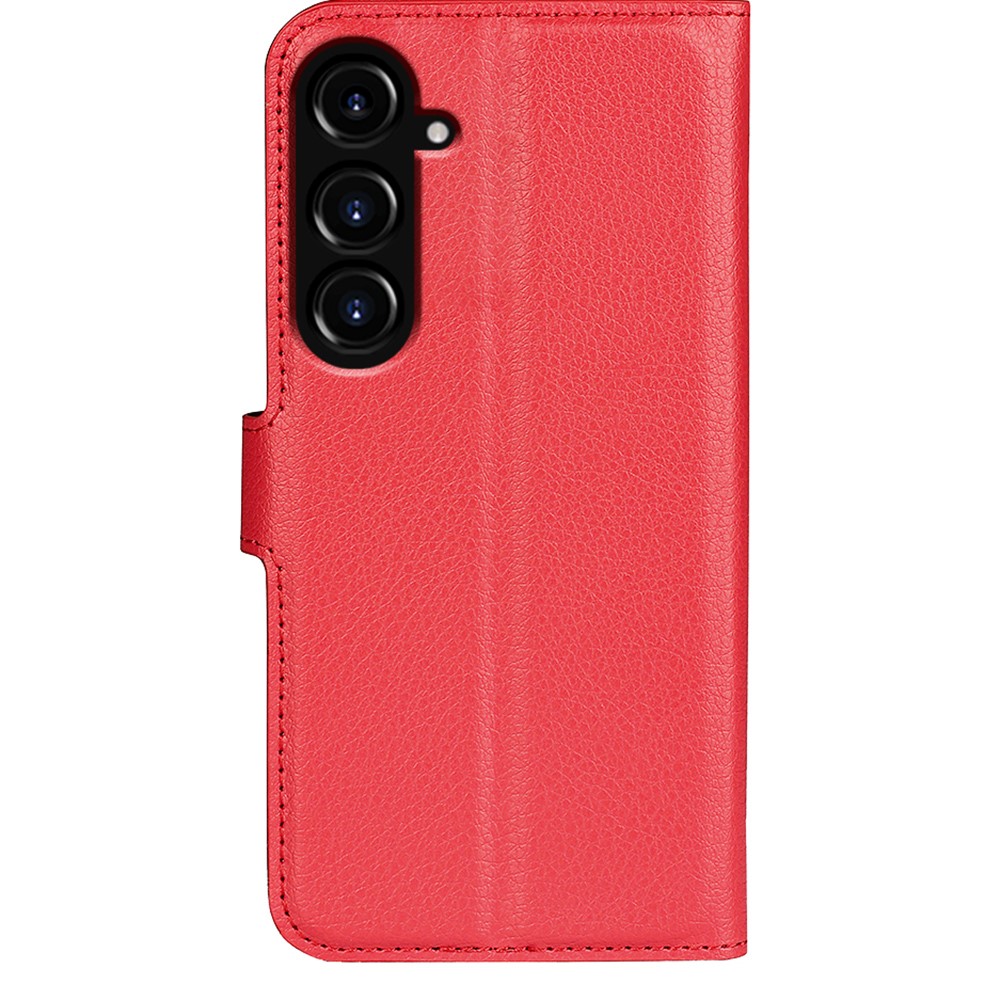  Samsung Galaxy S23 FE Fodral Litchi Textur Röd