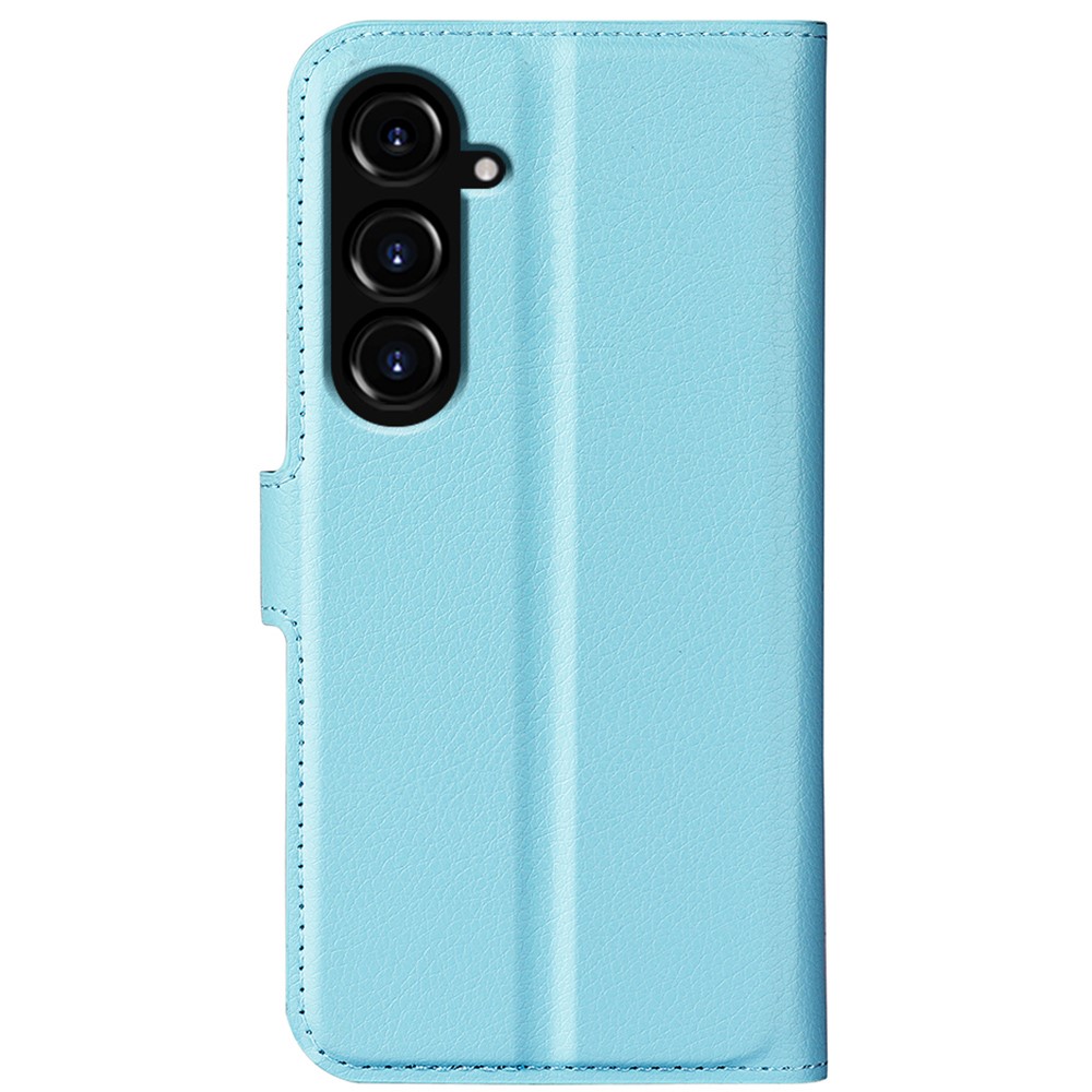  Samsung Galaxy S23 FE Fodral Litchi Textur Ljus Blå
