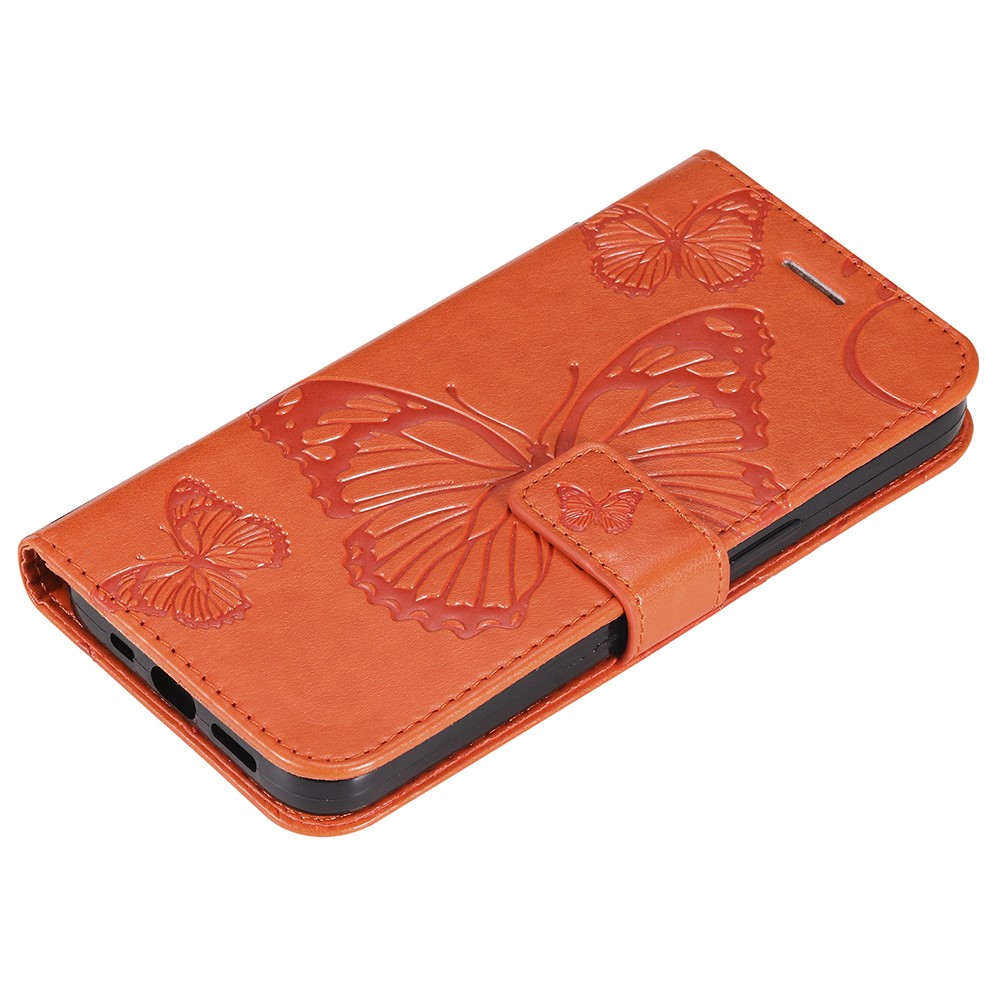  Samsung Galaxy S23 FE Fodral Tryckta Fjärilar Orange