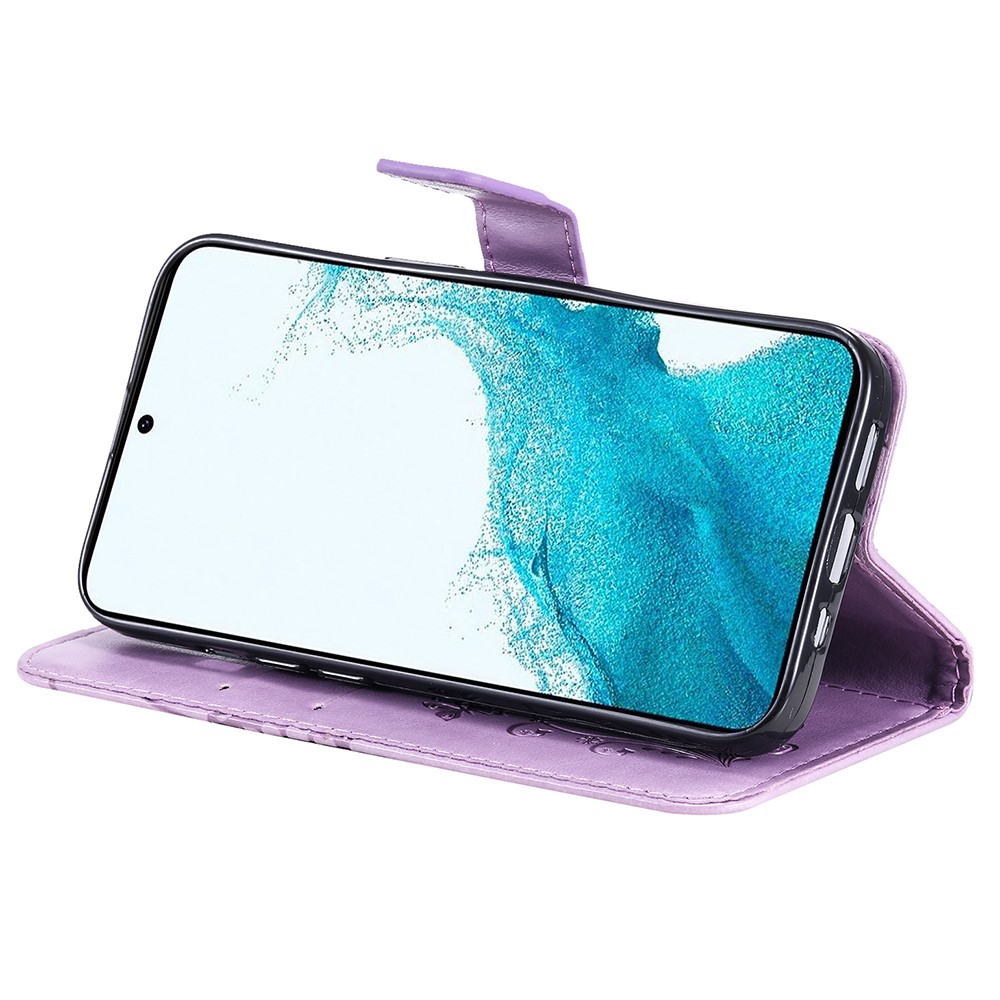  Samsung Galaxy S23 FE Fodral Tryckta Fjärilar Lila