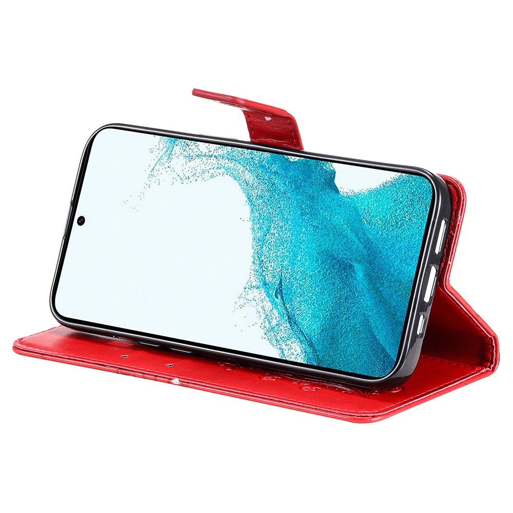  Samsung Galaxy S23 FE Fodral Tryckta Fjärilar Röd