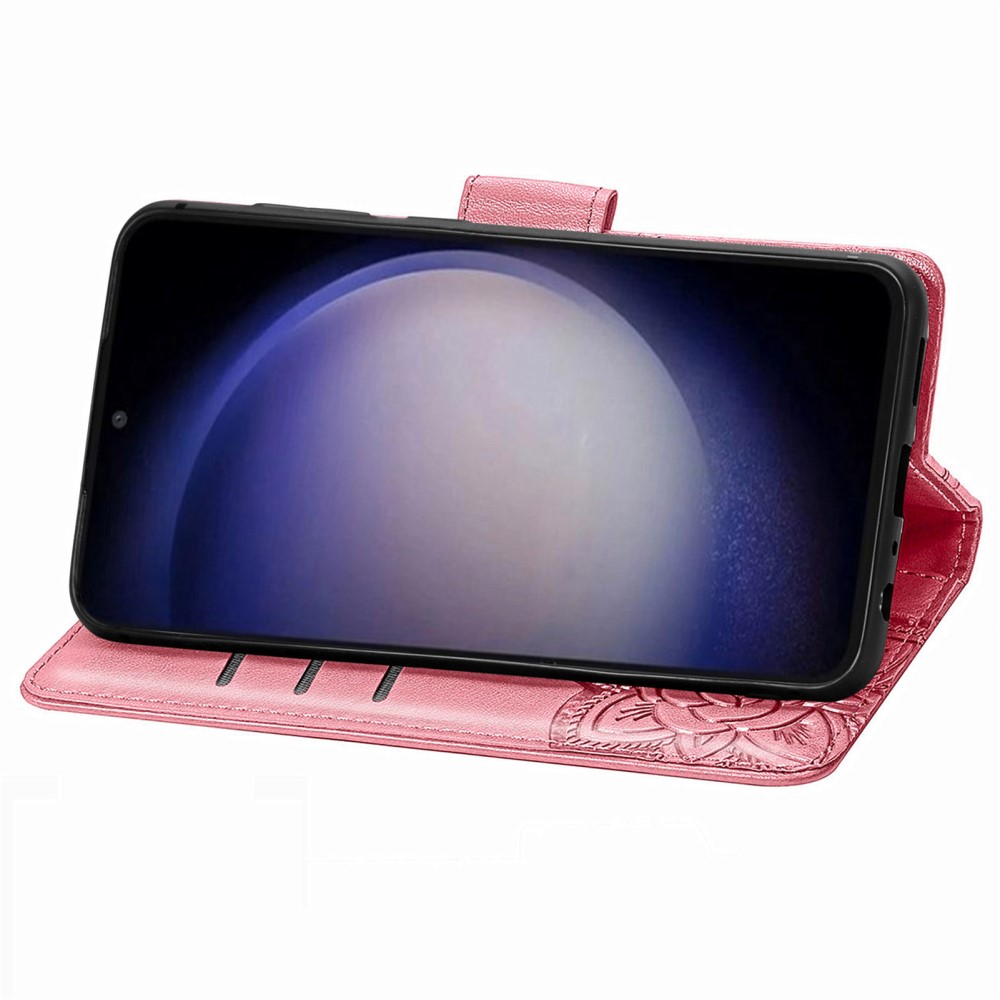  Samsung Galaxy S23 FE Fodral Fjäril Tryck Rosa