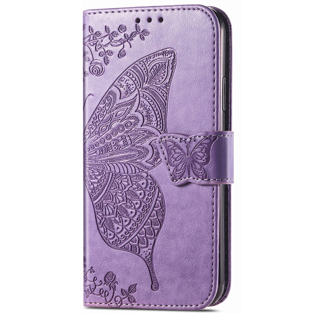  Samsung Galaxy S23 FE Fodral Fjäril Tryck Ljus Lila