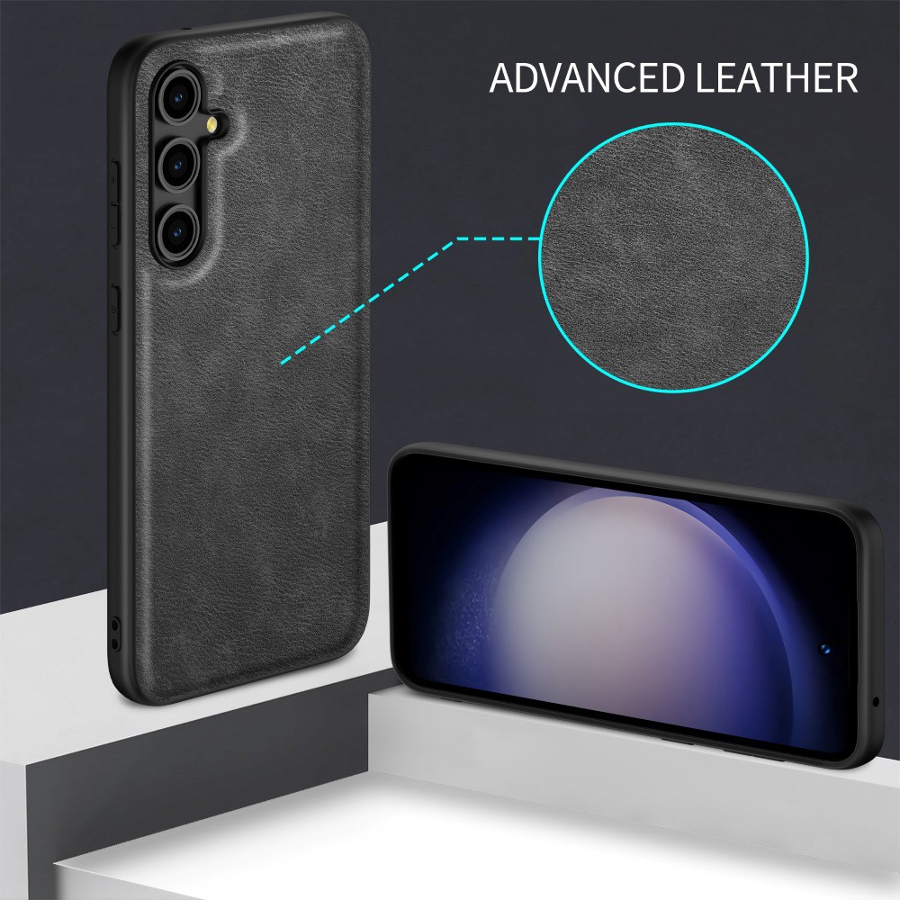  Samsung Galaxy S23 FE Skal Hybrid Retro Läder Röd