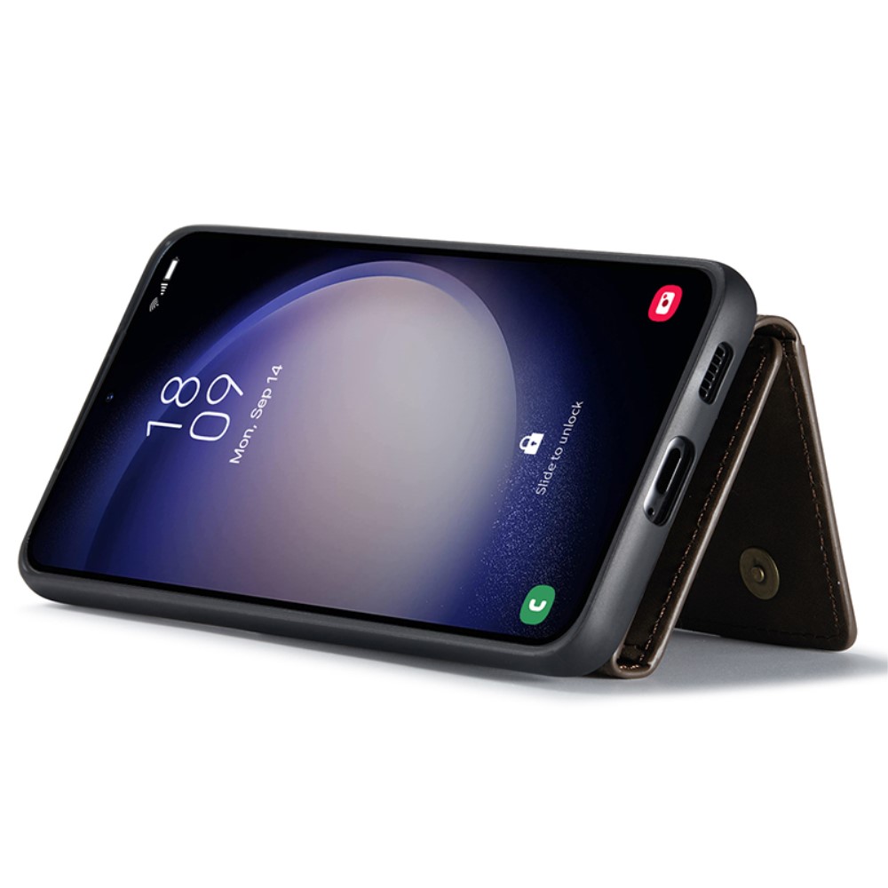 DG.MING DG.MING Galaxy S23 FE Skal Med Magnetisk Plånbok Brun
